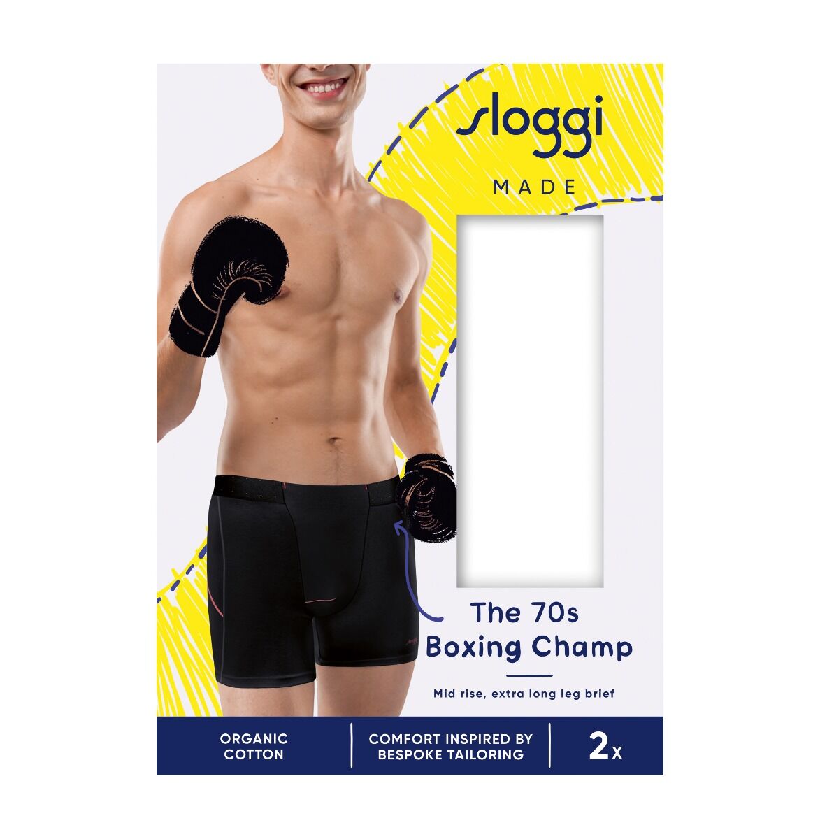 Heren MADE 2-Pack Short Boxing Champ Wit