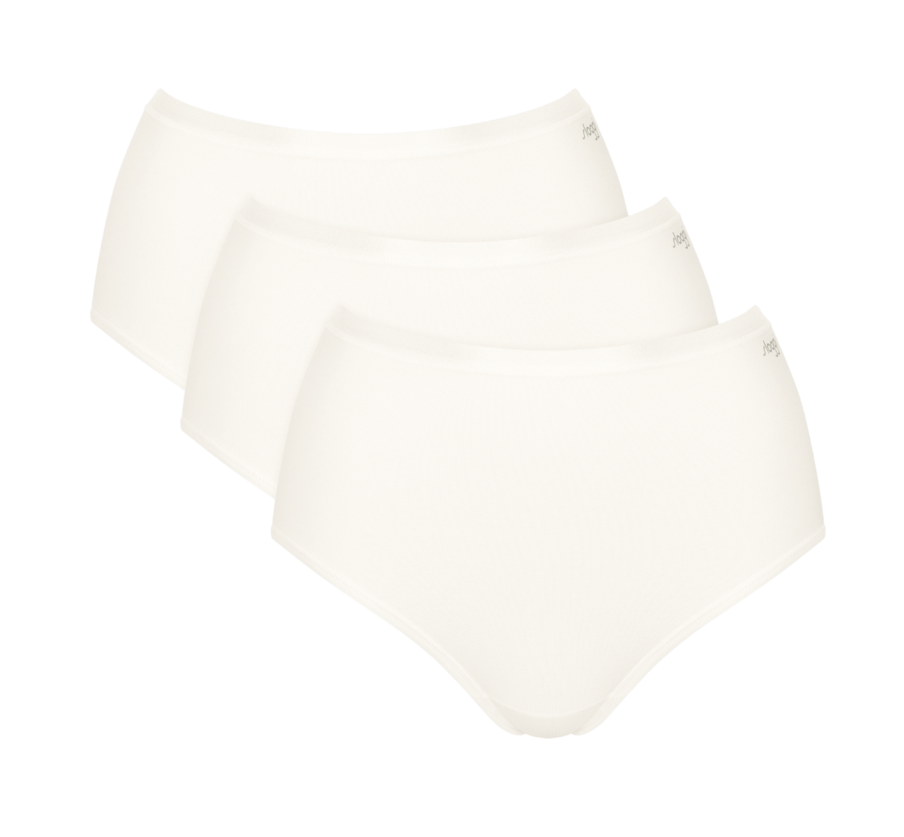 GO Daily Cotton Dames Highwaist 3-Pack Silk White