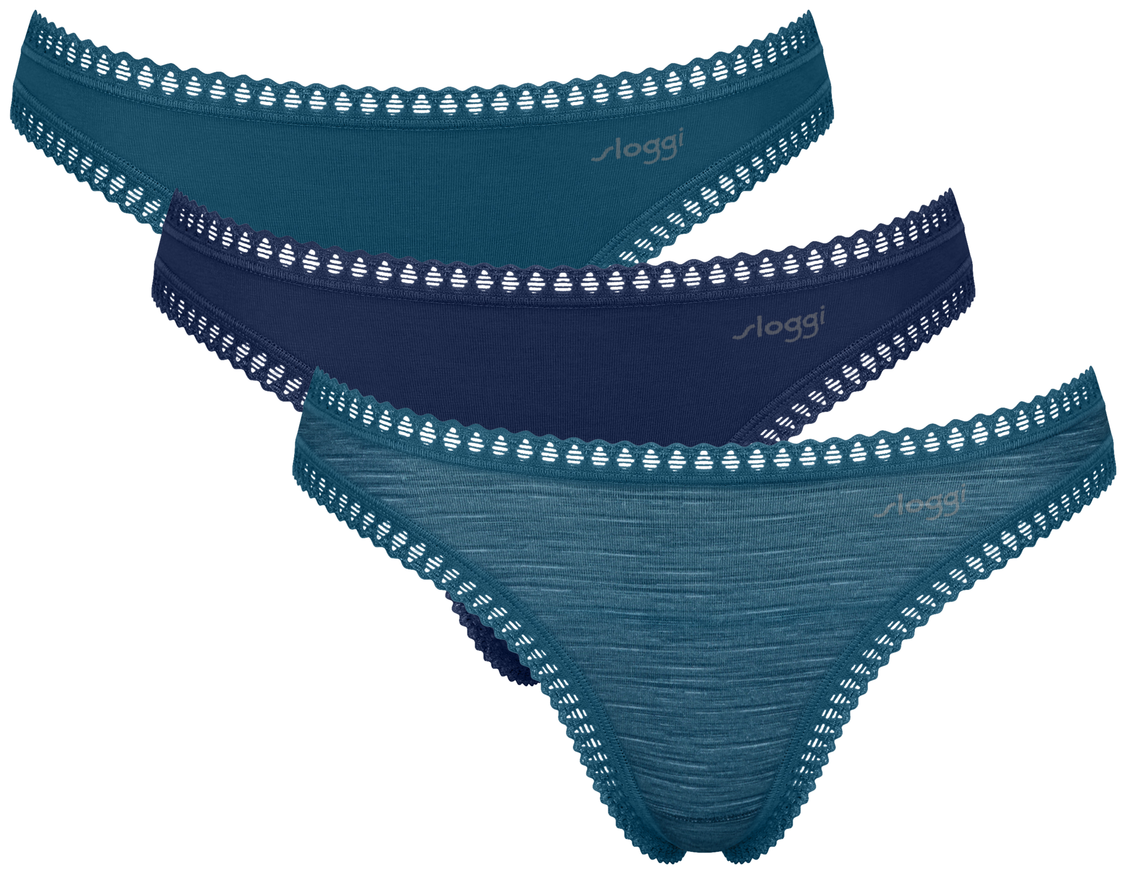 Sloggi Go Crush Dames String Turquoise 3-Pack