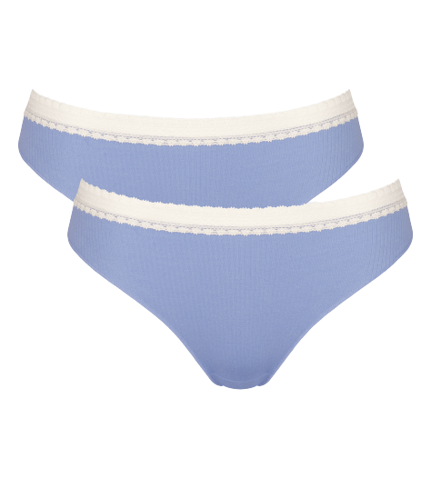 Dames GO 2-Pack Ribbed Tai Blauw