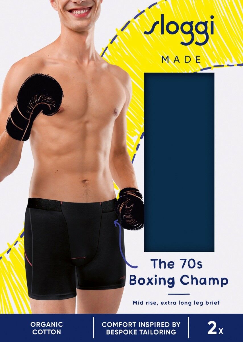 Heren MADE 2-Pack Short Boxing Champ Blue Black