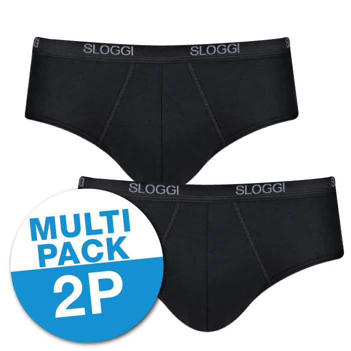 MEN Basic Heren Midi 2-Pack Zwart