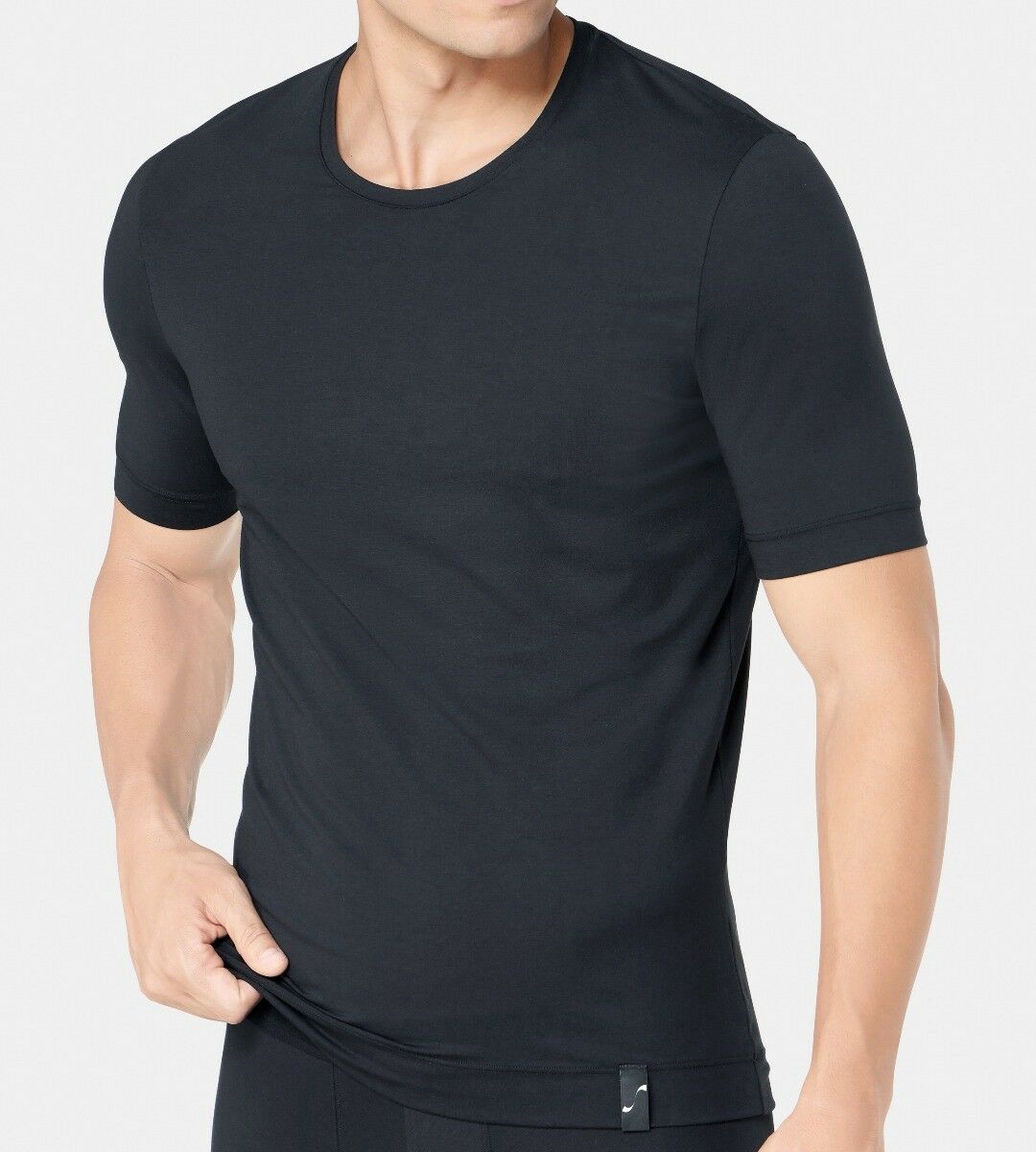 MEN S Simplicity Heren Shirt O-Neck Zwart