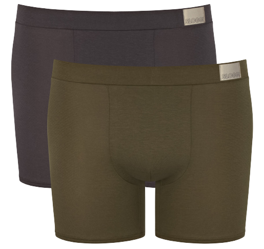 MEN Go Natural Heren Short 2-Pack Groen/Bruin MEN Go Natural Heren Short 2-Pack Groen/Bruin