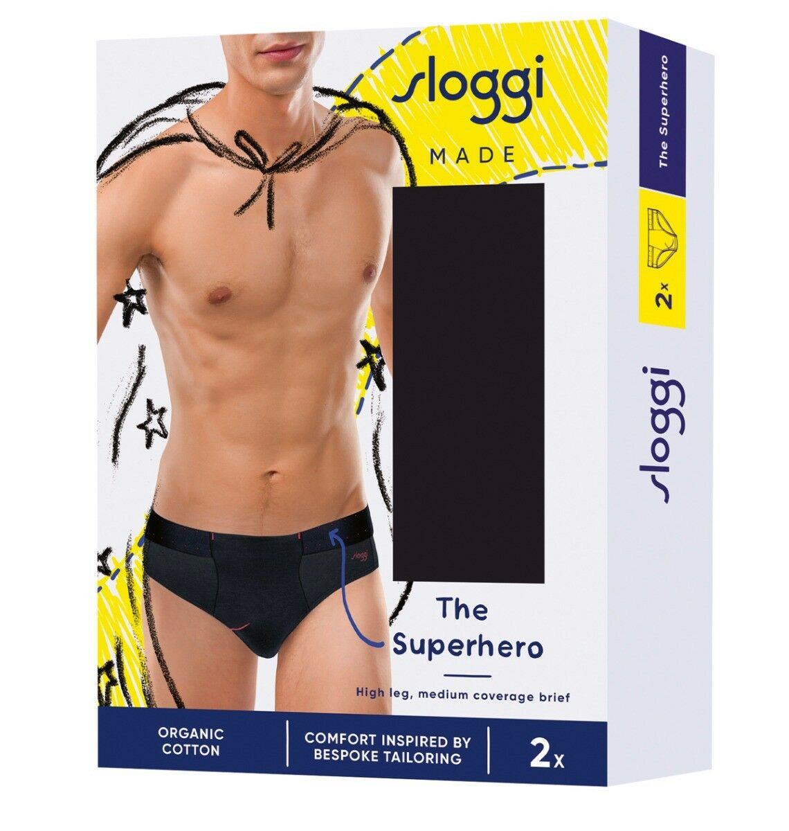 MEN Made Heren Midi The Superhero 2-Pack Zwart