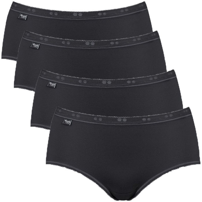 Dames Basic 4-Pack Midi Zwart