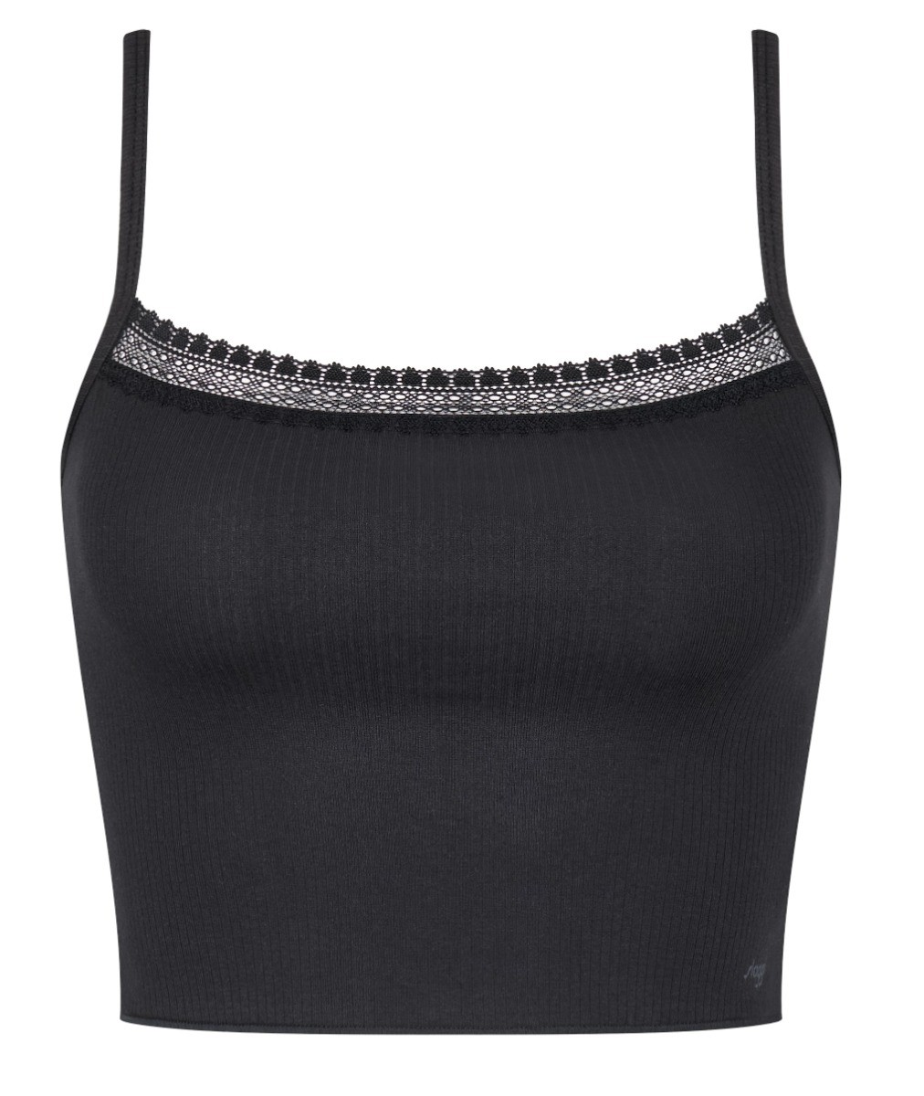 Go Ribbed Dames Crop Top Zwart