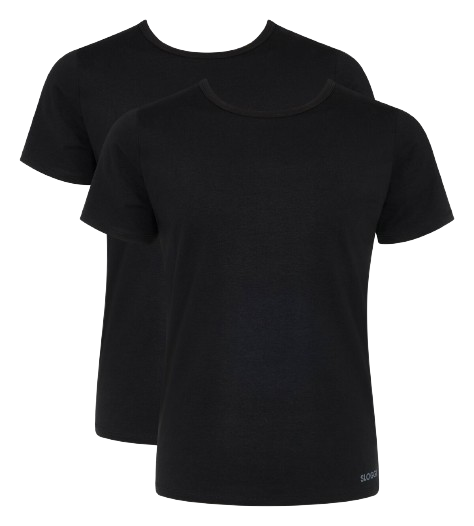 GO Abc Heren Shirt O-Neck 2 Pack Black