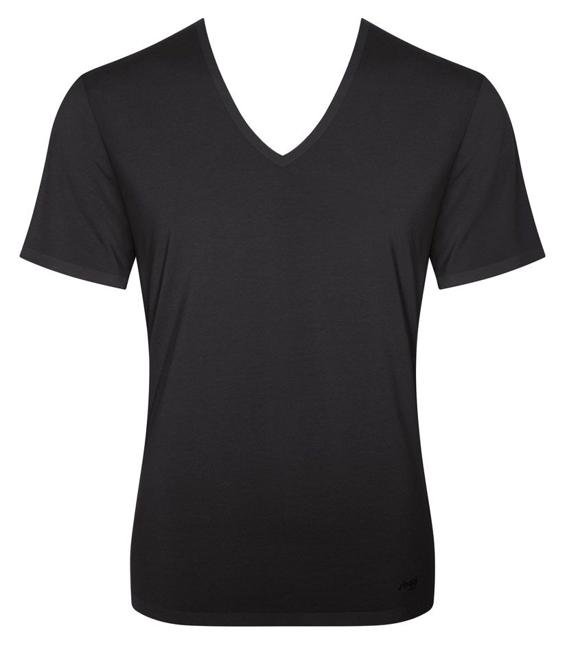 MEN ZERO Feel Heren Shirt V-Neck Zwart