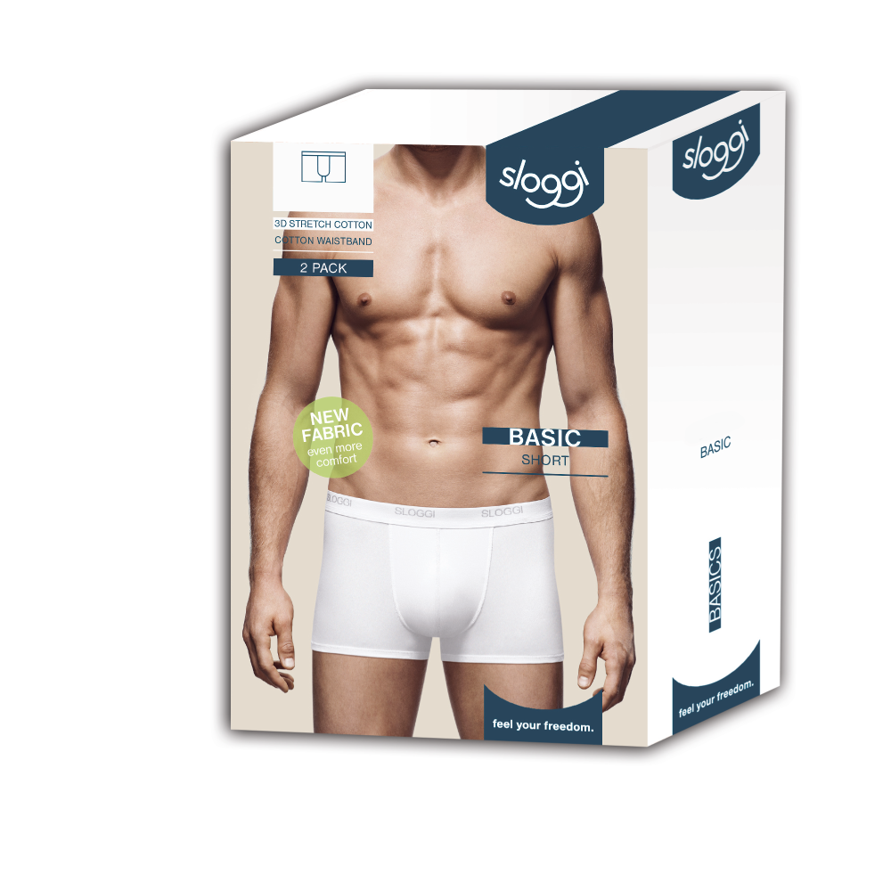 Heren Basic 2-Pack Short Wit