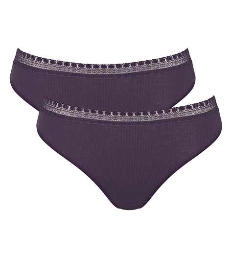 Go Ribbed Dames Tai 2-Pack  Blueberry