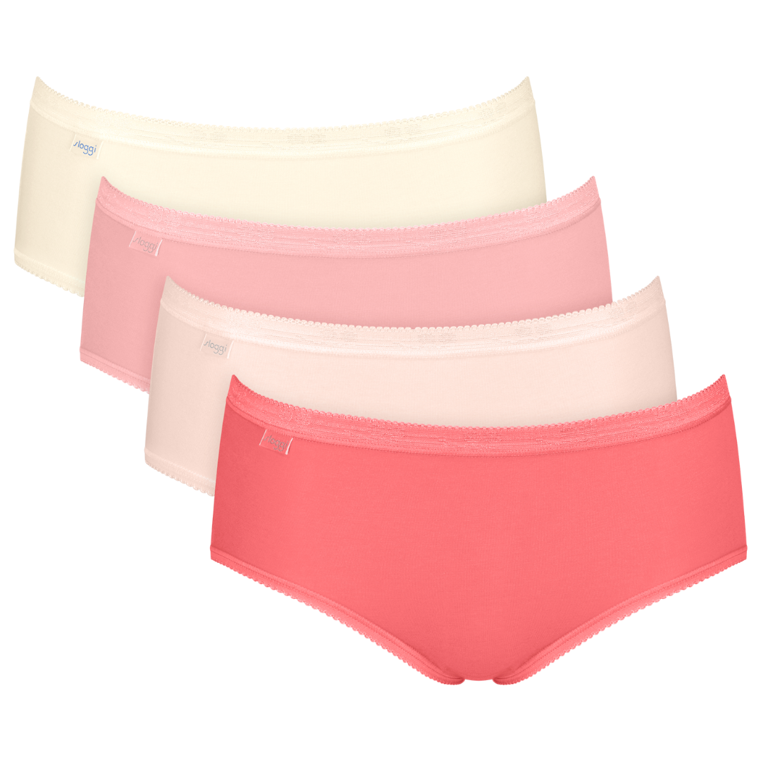 Basic+ Dames Midi 4-Pack Roze