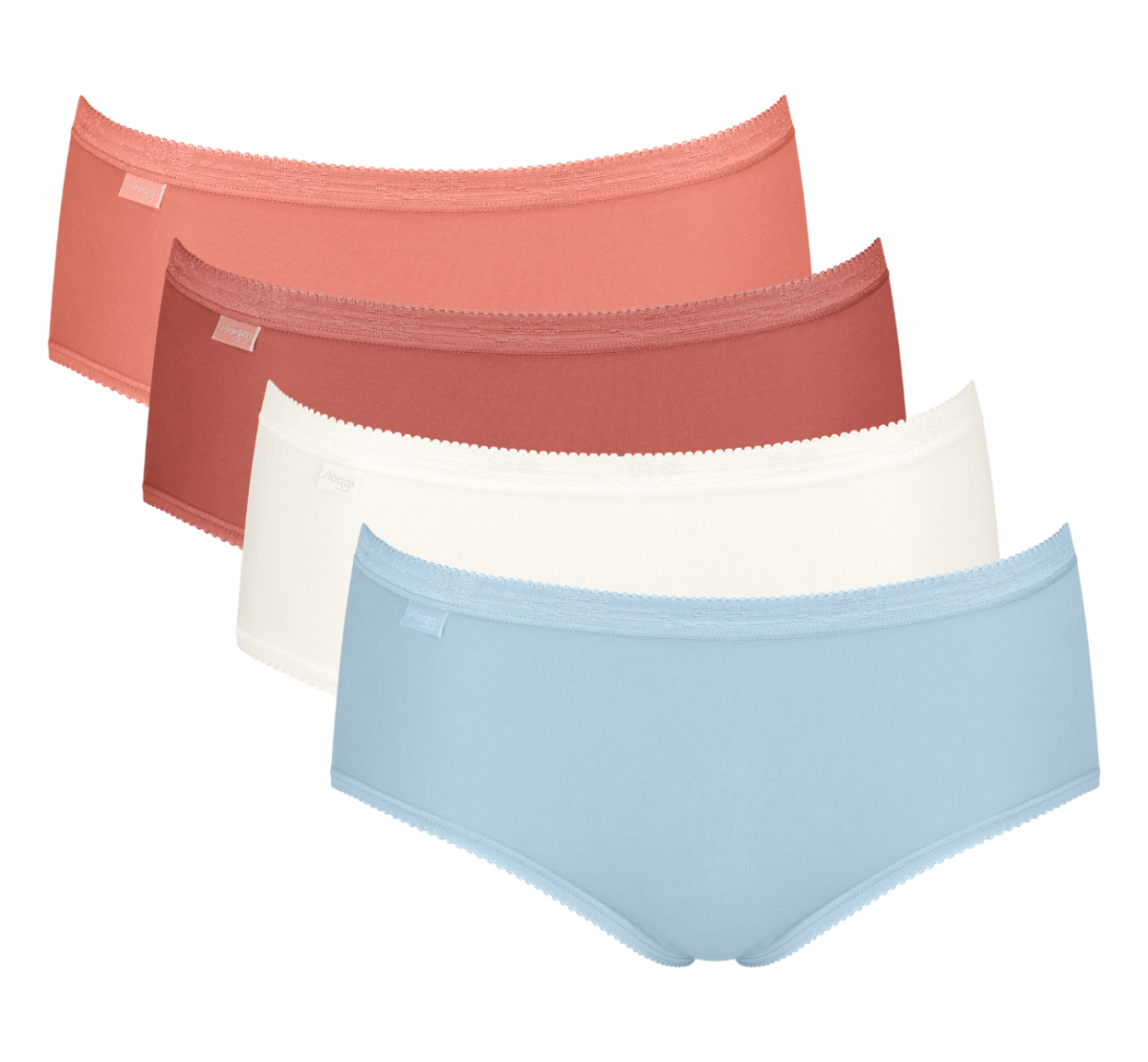 wirarpa Katoenen ondergoed voor dames, stretch, halfhoge taille, damesslips, verpakking van 5 (normale en grote maten), 3XL